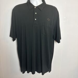 Peter Millar Mens Polo Shirt XL Black Pima Cotton Short Sleeve Casual Golf‎